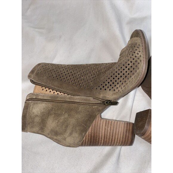 Lucky Brand Lakyn chunky leather open Toe Heel Bootie Ankle women 9 lagen boho - Picture 6 of 8